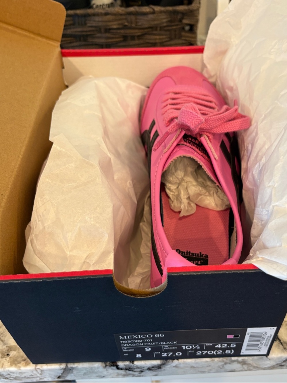Onitsuka Tiger by Asics Mexico 66 Women's Dragon Fruit & Black Stripes Sneakers